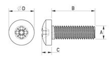 Linsenschraube Metall  Kreuz DIN 9785 [342-m]
